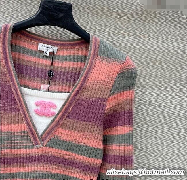 Super Quality Chanel Wool Cashmere Sweater CH091972 Pink/Multicolor 2025