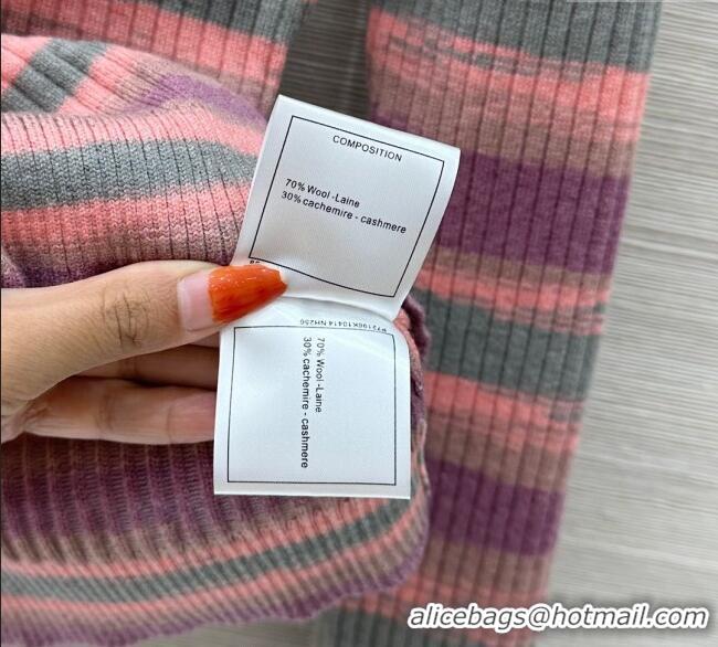 Super Quality Chanel Wool Cashmere Sweater CH091972 Pink/Multicolor 2025