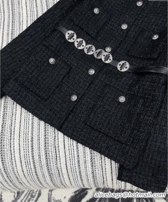 Reasonable Price Chanel Tweed Jacket with Belt CH92506 Black 2025