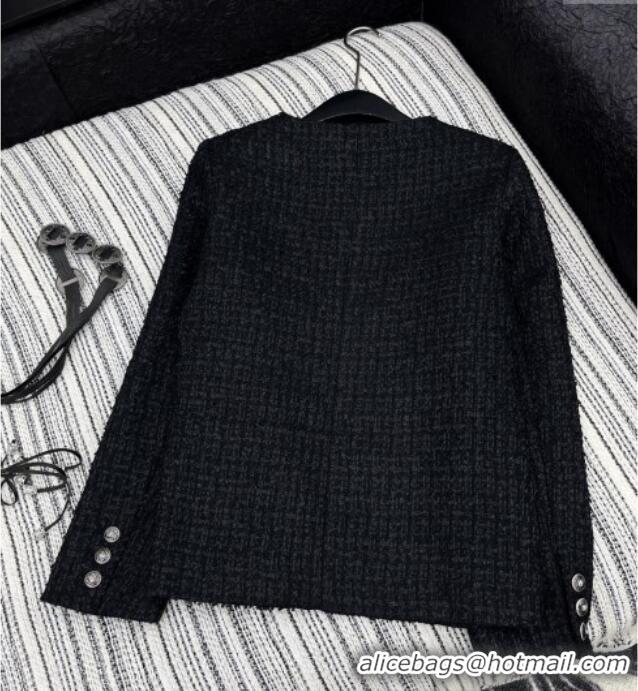 Reasonable Price Chanel Tweed Jacket with Belt CH92506 Black 2025