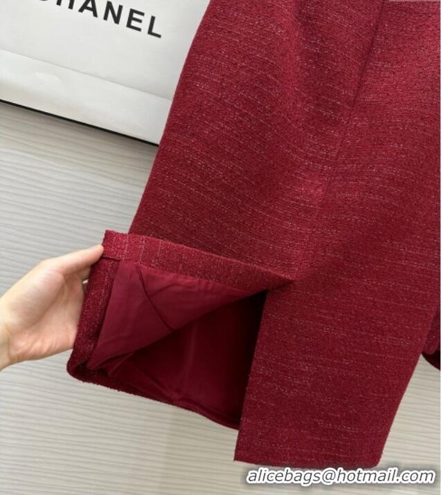 Grade Quality Chanel Tweed Jacket & Skirt CH92508 Red 2025
