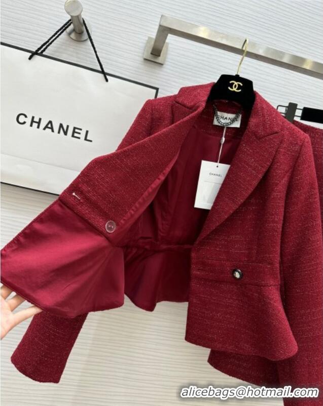 Grade Quality Chanel Tweed Jacket & Skirt CH92508 Red 2025