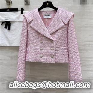 Top Design Chanel Tweed Short Jacket CH92509 Pink 2025