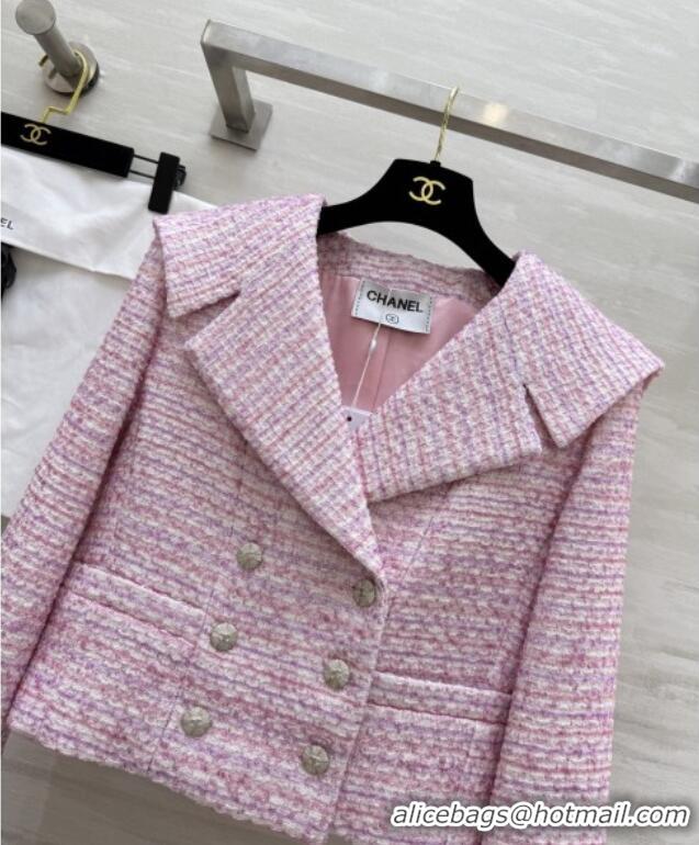 Top Design Chanel Tweed Short Jacket CH92509 Pink 2025