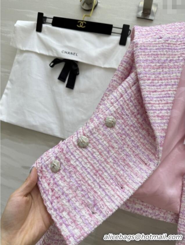 Top Design Chanel Tweed Short Jacket CH92509 Pink 2025
