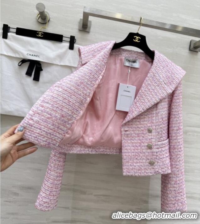 Top Design Chanel Tweed Short Jacket CH92509 Pink 2025