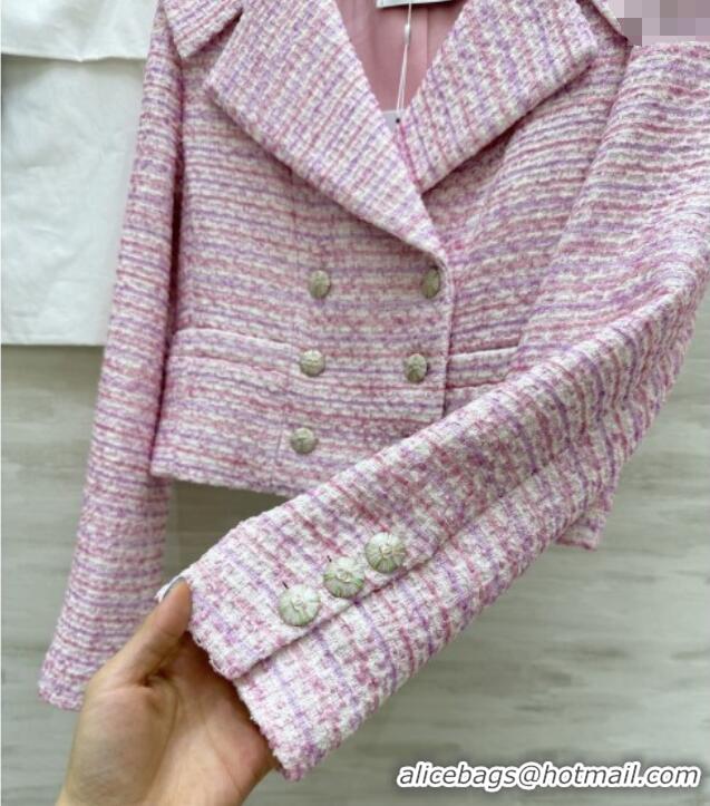 Top Design Chanel Tweed Short Jacket CH92509 Pink 2025