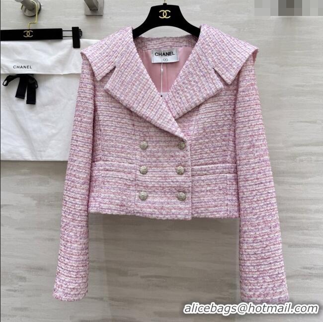 Top Design Chanel Tweed Short Jacket CH92509 Pink 2025