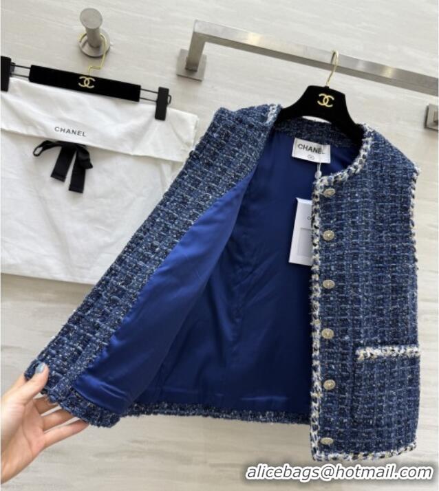 Cheap Price Chanel Tweed Vest CH92511 Blue 2025