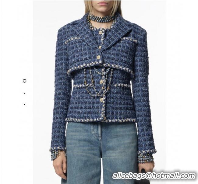 Cheap Price Chanel Tweed Vest CH92511 Blue 2025