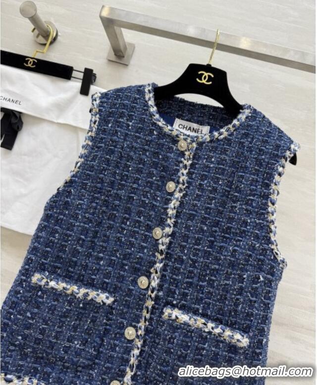 Cheap Price Chanel Tweed Vest CH92511 Blue 2025