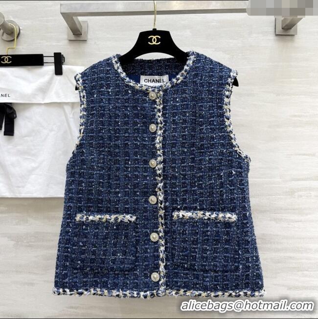Cheap Price Chanel Tweed Vest CH92511 Blue 2025