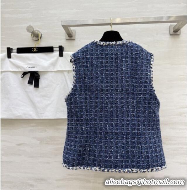 Cheap Price Chanel Tweed Vest CH92511 Blue 2025