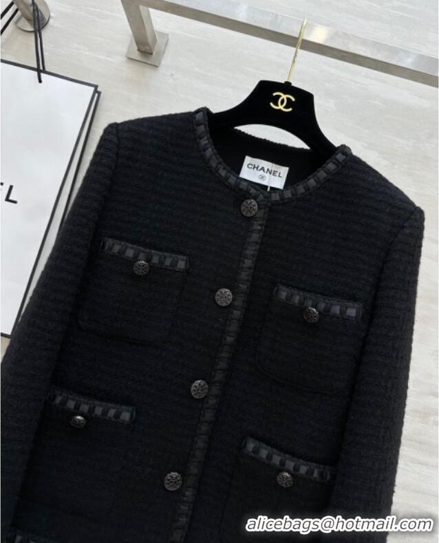 Top Quality Chanel Tweed Jacket CH92512 Black 2025