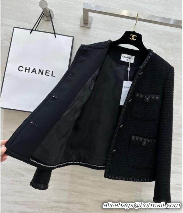 Top Quality Chanel Tweed Jacket CH92512 Black 2025