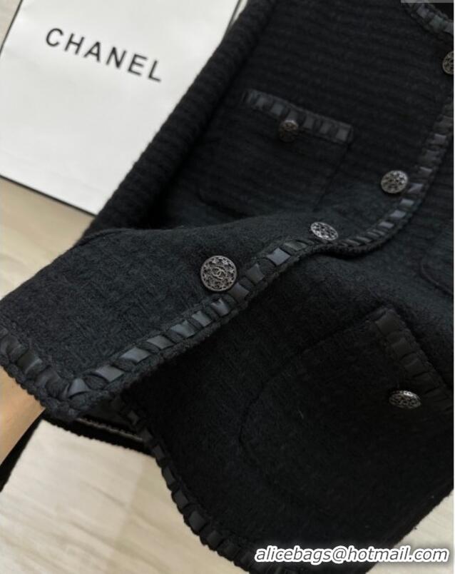 Top Quality Chanel Tweed Jacket CH92512 Black 2025