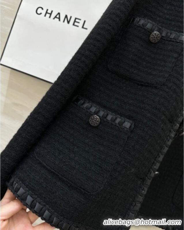 Top Quality Chanel Tweed Jacket CH92512 Black 2025
