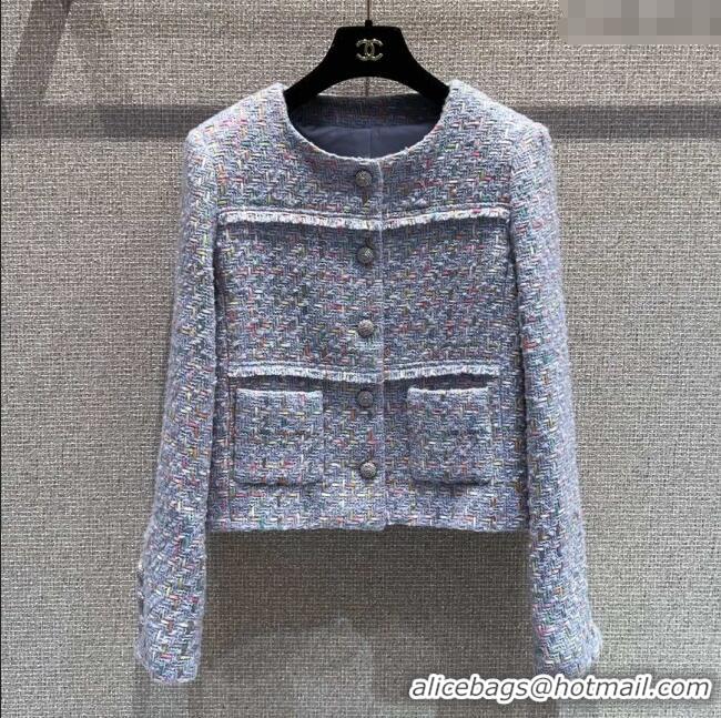 Buy Discount Chanel Tweed Jacket CH92513 Light Purple 2025