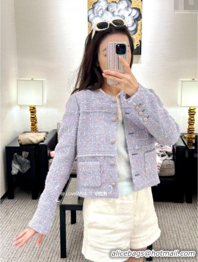 Buy Discount Chanel Tweed Jacket CH92513 Light Purple 2025