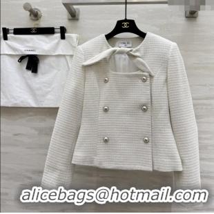 Super Quality Chanel Tweed Jacket CH92518 White 2025