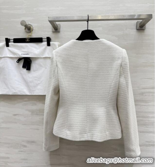 Super Quality Chanel Tweed Jacket CH92518 White 2025