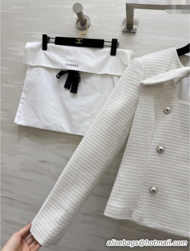 Super Quality Chanel Tweed Jacket CH92518 White 2025