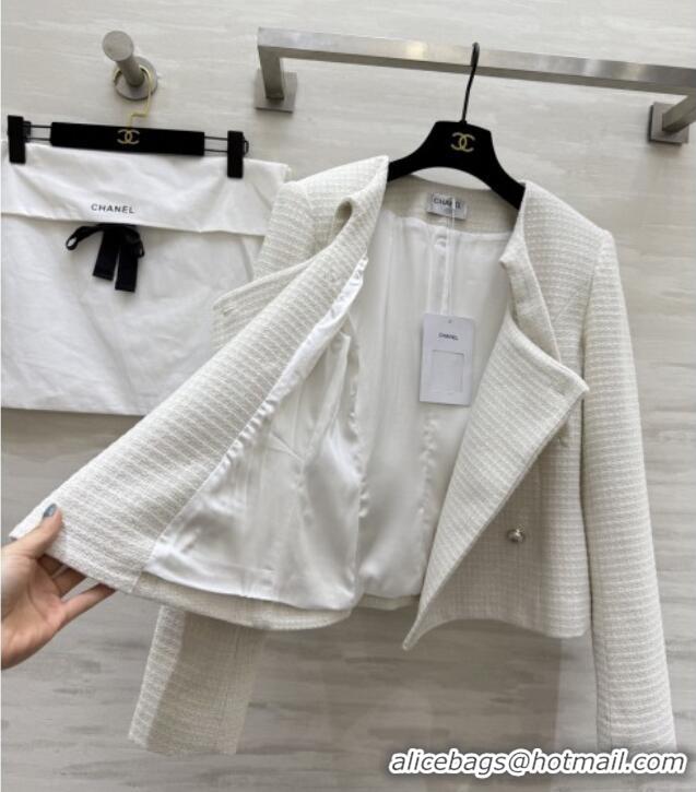 Super Quality Chanel Tweed Jacket CH92518 White 2025