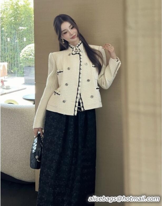 Luxury Cheap Chanel Tweed Jacket CH92520 Beige 2025