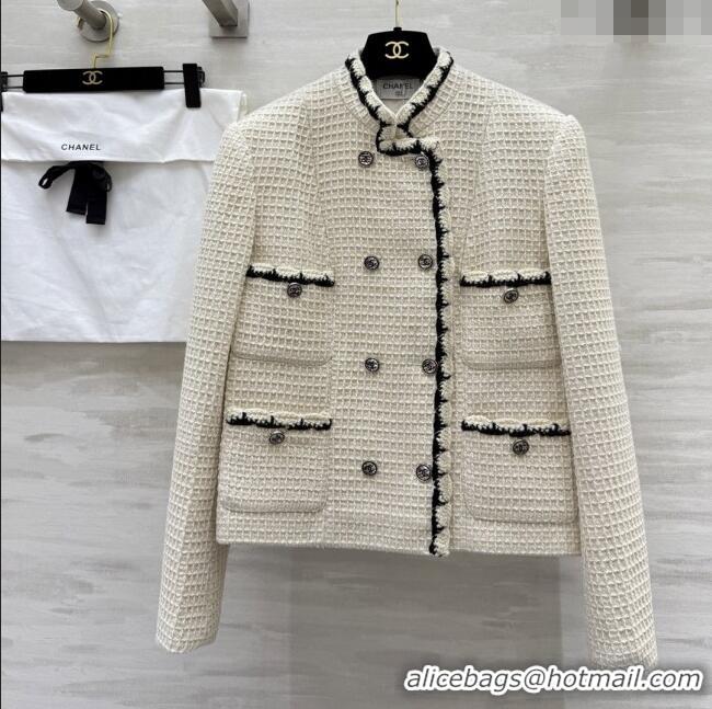 Luxury Cheap Chanel Tweed Jacket CH92520 Beige 2025