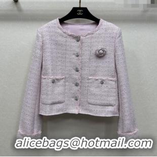Buy Inexpensive Chanel Tweed Jacket CH92522 Light Pink 2025