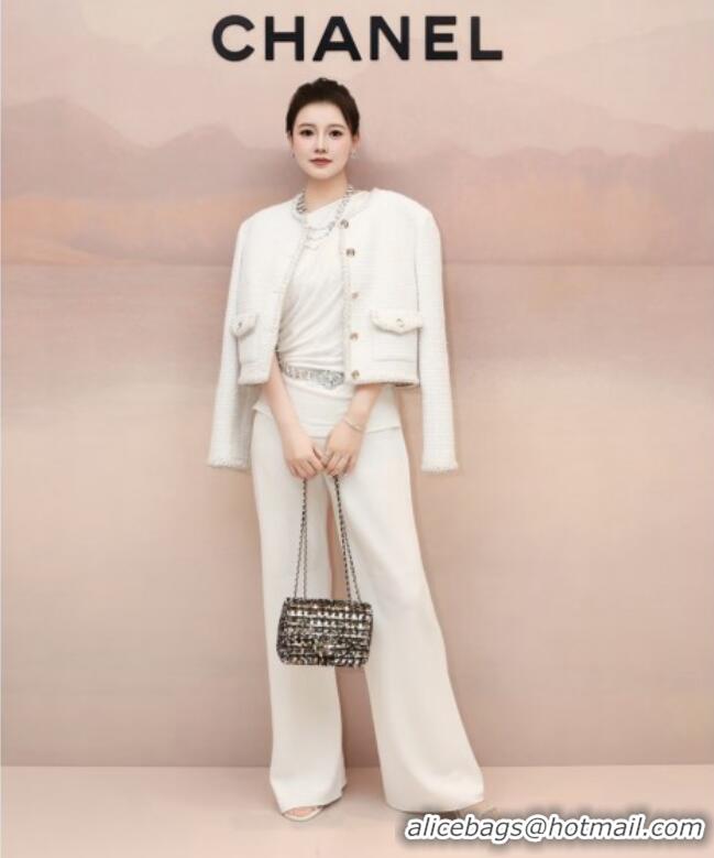 Shop Grade Chanel Tweed Jacket CH92525 White 2025
