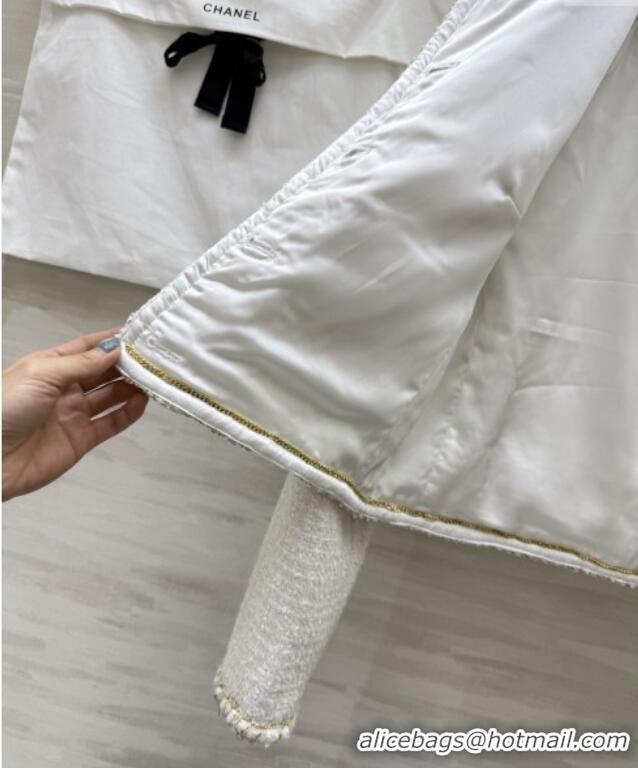 Shop Grade Chanel Tweed Jacket CH92525 White 2025