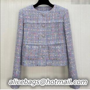 Luxury Discount Chanel Tweed Jacket 1014 Purple 2025