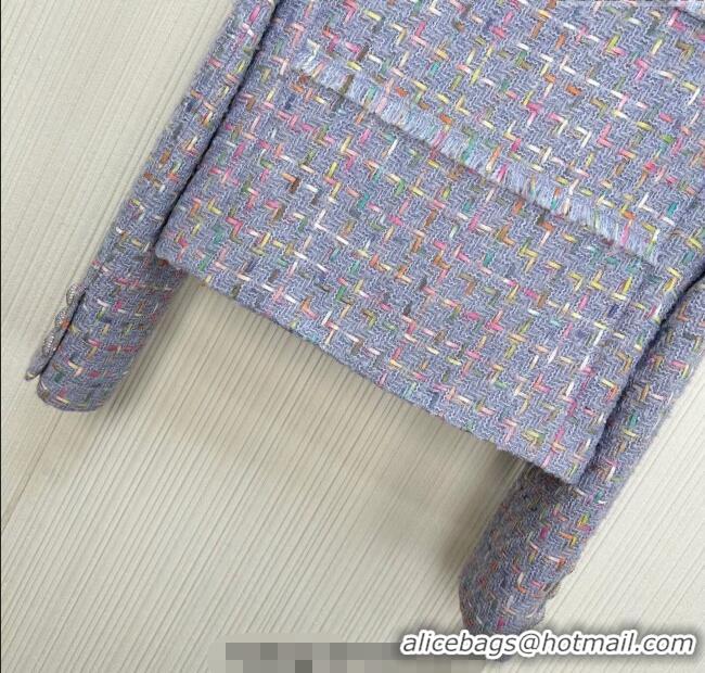 Luxury Discount Chanel Tweed Jacket 1014 Purple 2025