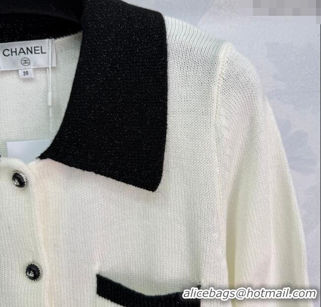 Famous Brand Chanel Wool Cashmere Cardigan CH101501 White 2025