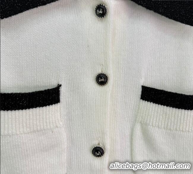 Famous Brand Chanel Wool Cashmere Cardigan CH101501 White 2025