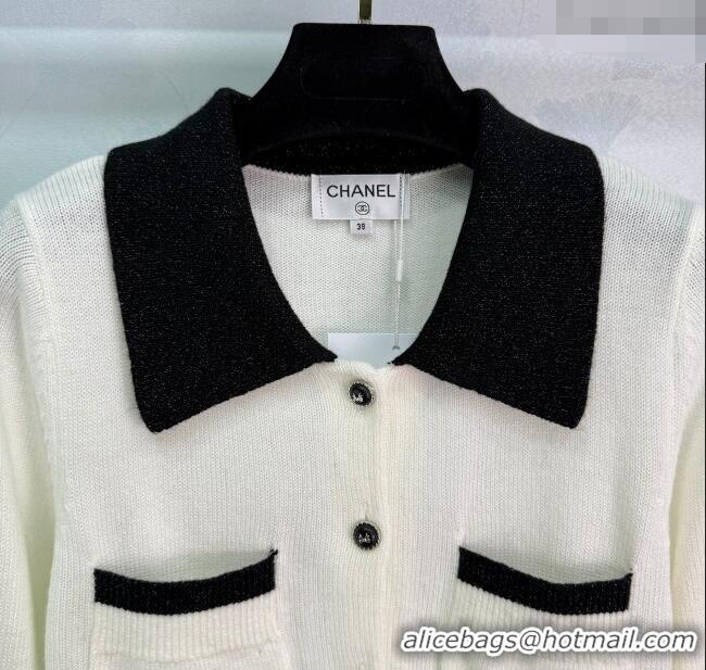 Famous Brand Chanel Wool Cashmere Cardigan CH101501 White 2025