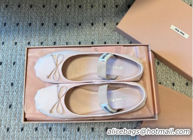 Sophisticated Miu Miu Corduroy Ballerinas Flat with Bow and Elastic Band 5F794D Pink 2025