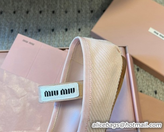 Sophisticated Miu Miu Corduroy Ballerinas Flat with Bow and Elastic Band 5F794D Pink 2025