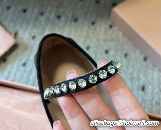 Most Popular Miu Miu Leather Ballerinas Flat with Bow and Strass Band Black 5F794D 1025045 2025
