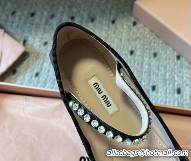 Most Popular Miu Miu Leather Ballerinas Flat with Bow and Strass Band Black 5F794D 1025045 2025