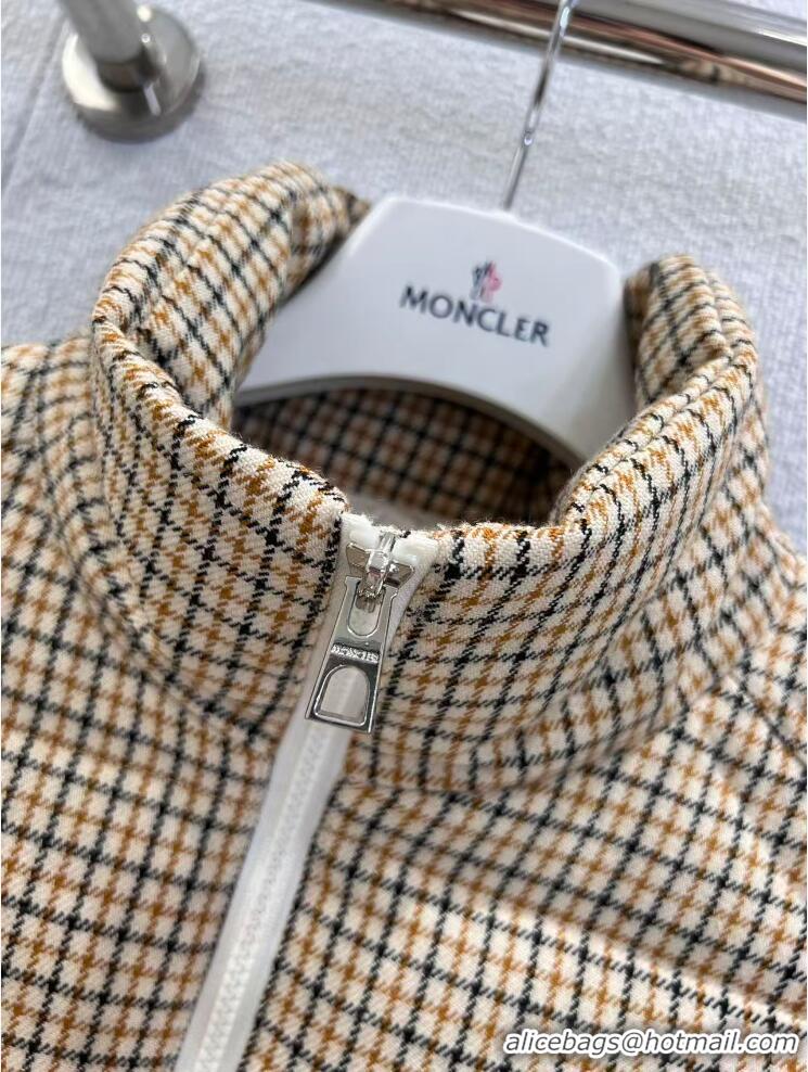 Buy Discount Moncler Keros Checked Quilted Down Jacket M8113 Beige
