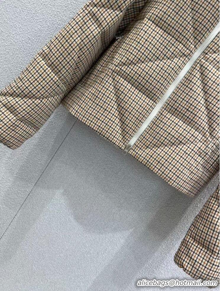 Buy Discount Moncler Keros Checked Quilted Down Jacket M8113 Beige