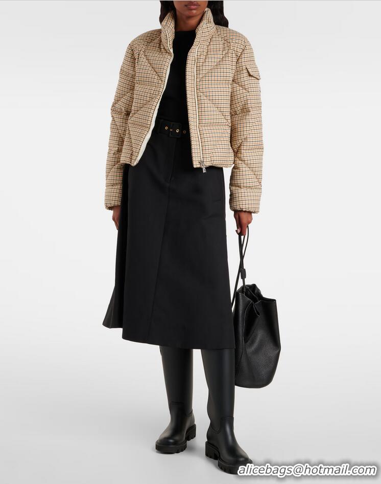 Buy Discount Moncler Keros Checked Quilted Down Jacket M8113 Beige