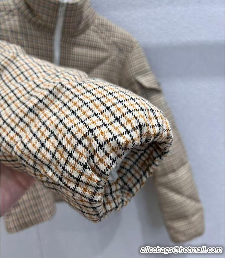 Buy Discount Moncler Keros Checked Quilted Down Jacket M8113 Beige