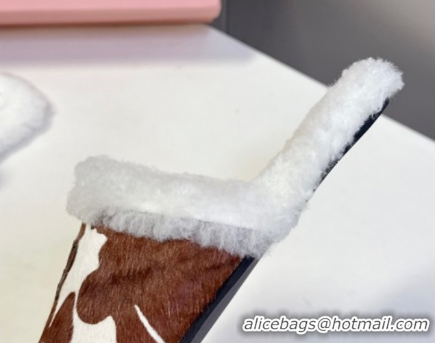 Luxury Miu Miu Suede and Wool Loafers with Coin Dark Brown 5D530E 1025059 2025