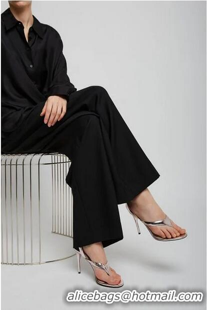 Best Price Alaia Infradito Mirrored Leather Heel 90cm Thong Sandals A6169 White