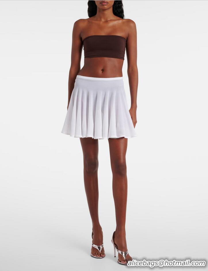 Best Price Alaia Infradito Mirrored Leather Heel 90cm Thong Sandals A6169 White