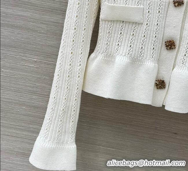 New Cheap Chanel Wool Cardigan CH101504 White 2025