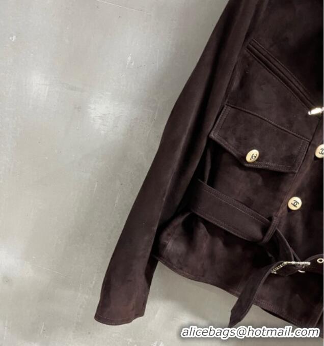 Original Cheap Chanel Suede Jacket CH101505 Brown 2025